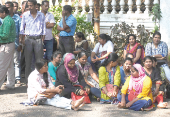 PWD workers seek regularisation, protest outside CM’s residence