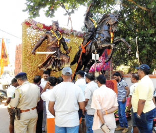 Police remain vigilant ahead of Shiv Jayanti in communally sensitive areas