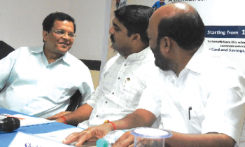 All good! Vijai shares dais with coalition partners Sawaikar and Tendulkar