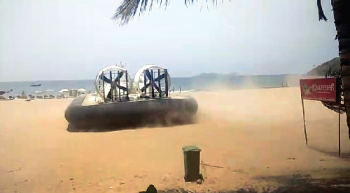 Coast Guard hovercraft kicks up storm on social media