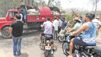 MMC trucks headed to dumpyard stopped