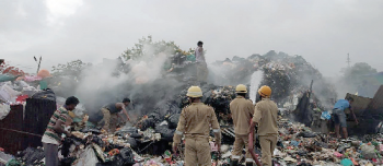 Scrapyard catches fire at Merces; six fire tenders used in operation