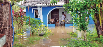 Saline water enters 10 houses in Carambolim, get flooded