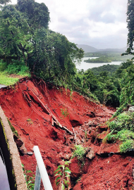 Landslide damages water supply tank at Selaulim treatment plant