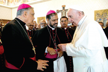 Pope motivates bishops to continue work with courage