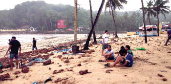 Water enters deep into Baga, Sinquerim beaches, causes massive soil erosion