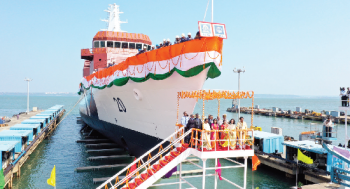 Naik lauds GSL’s contribution in shipbuilding for maritime forces