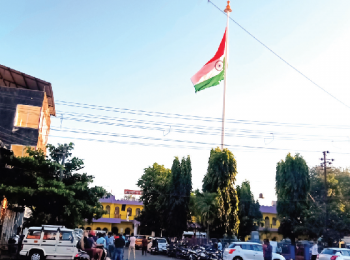 100-foot flag post erected in front of Vasco Railway Station