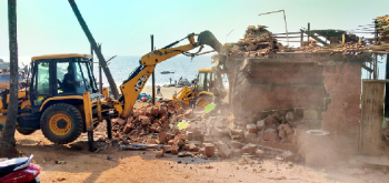 Mission demolition: GTDC brings down illegal restaurant on Vagator beach