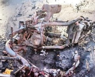 Bike set afire at Areal