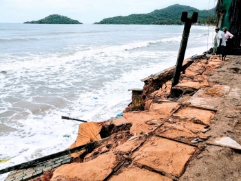 Seaside properties damaged as rough sea batters Palolem coast
