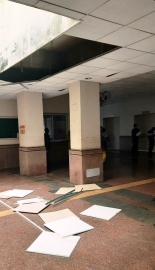 False ceiling portion in South Collectorate building collapses
