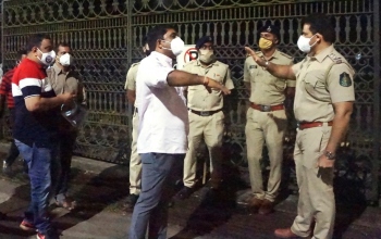 Fatorda MLA, police come face to face over use of loudspeaker near Ravindra Bhavan