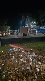 Dr Lohia stands in darkness, debris add further insult