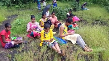 Hit by internet connectivity, Bhati students brave weather, wildlife for online classes <internet connectivity wildlife>