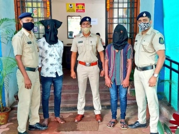 2 arrested for stealing high mast lamps at Dharbandora