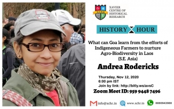History Hour: Talk on agro-biodiversity by Andrea Rodericks at XCHR on Nov 12