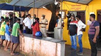 Police arrest man for stopping work on laying of pavers near Mandopa temple