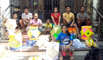 After online classes, Baina students go offline to make Akash Kandeels