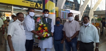 BJP Goa Desk in-charge Ravi arrives in State, meets leaders, workers in Mapusa