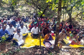 Villagers hold protest, oppose extra land for Mopa airport NH
