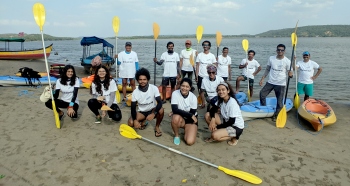 Adventure kayakers paddle from Tiracol to Morjim