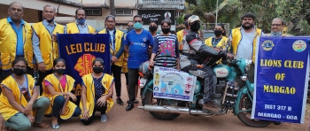 Covid ambassador from Surat reaches Margao with message