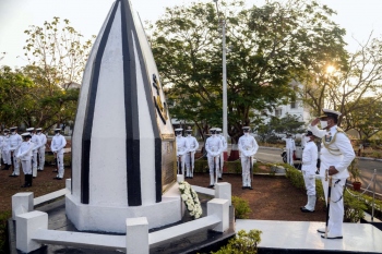 Navy conducts wreath-laying ceremony at INS Gomantak
