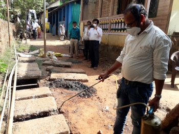 Chimbel p’yat, PHC inspect sewage overflow near Chapel