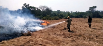 Fire near Torsem temple