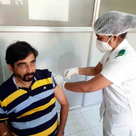 Porvorim PHC staff receive Covid vaccine