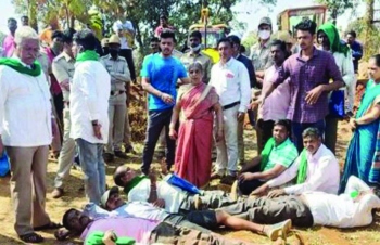 Belagavi-Goa bypass work stopped after farmers stage strong protest