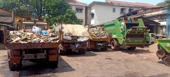 Garbage collection halts in port town due to lack of space