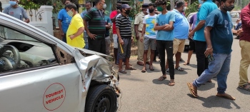 Uproar in Benaulim after taxi hits woman, tries to flee