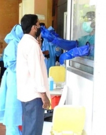 Swab collection centre finally shifts to Ravindra Bhavan