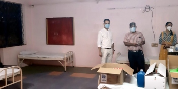 COVID CARE CENTRE SET UP AT BICHOLIM SCHOOL