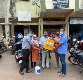 Automatic sanitation pump donated to Xeldem VP