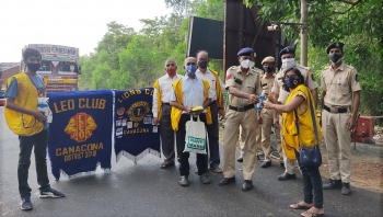 Oximeters, N95 masks, sanitizers distributed to frontline warriors by Lions Club in south Goa