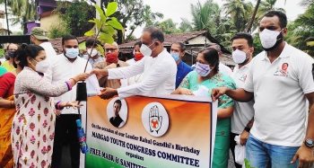 Congress distributes saplings, Covid care packs