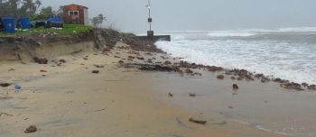 Embankment gives way as rising sea water batters Colva beach