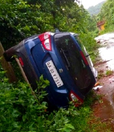 Abhijat Parrikar has lucky escape in road mishap