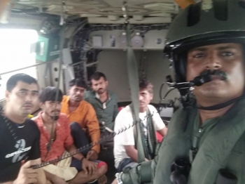 Navy chopper rescues stranded persons