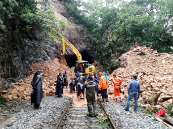 Diverted train partially derails in Braganza Ghat, no casualties