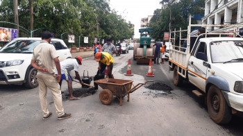 Margao potholes being filled, but motorists want perfect surface