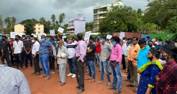 Vasco locals protest over pending bus stand project