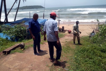 Mormugao BJP cleans up locations, Visarjan sites ahead of Chaturthi