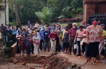 Calangute locals protest blocked chapel access