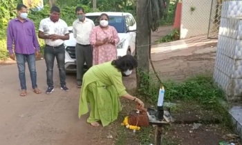 Drainage work launched near Cortalim church