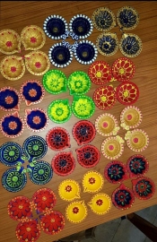 Special children ready with special Diyas