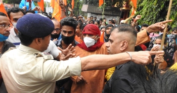 Rumdamol tense as Hindu protesters march to temple